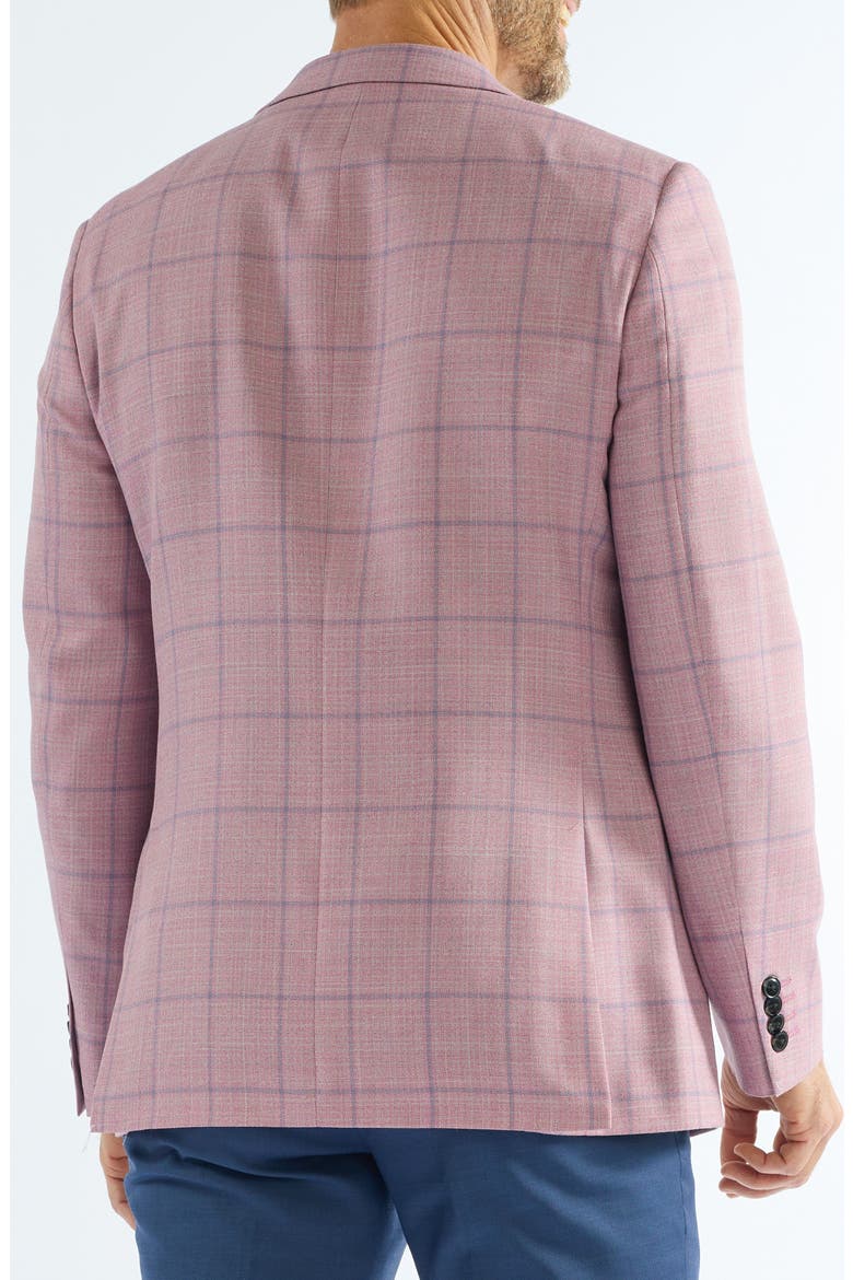 Windowpane Wool Blend Sport Coat, Alternate, color, BERRY