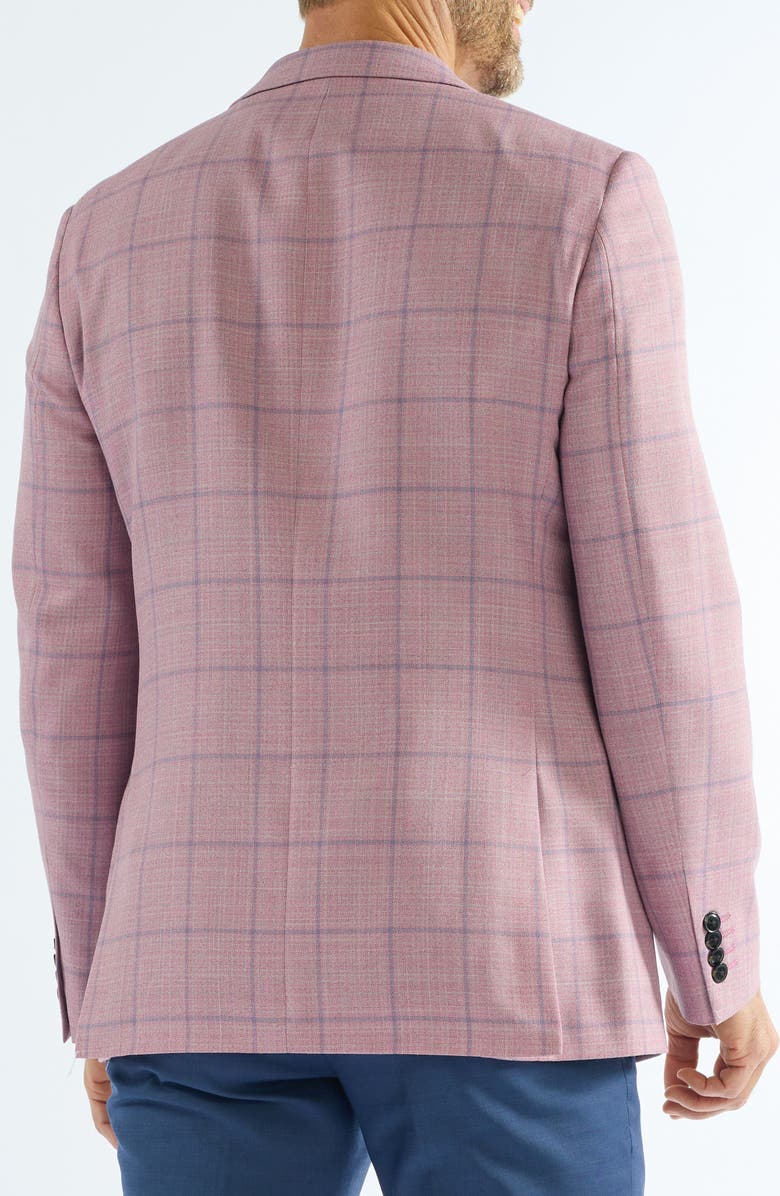 CRICKETEER Windowpane Wool Blend Sport Coat, Alternate, color, Berry