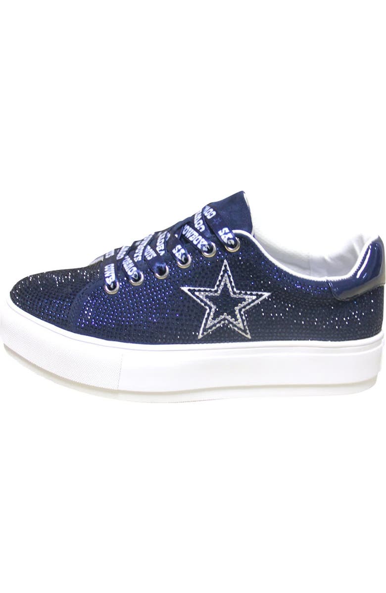 CUCE Women's Cuce Navy Dallas Cowboys Team Color Crystal Sneakers, Alternate, color,