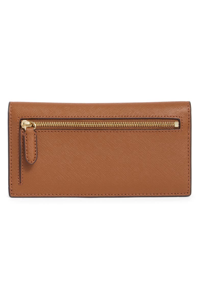 Slim Crosshatch Leather Bifold Wallet, Alternate, color, LAUREN TAN