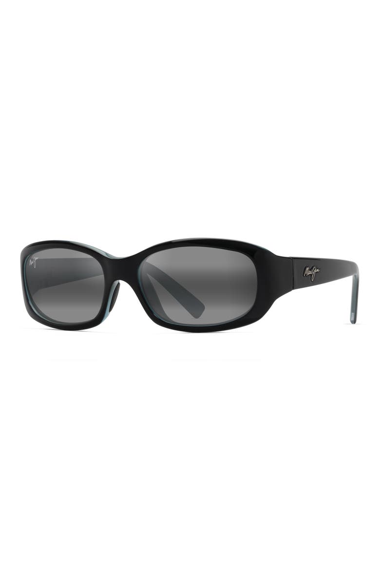 Punchbowl 54mm Polarized Rectangular Sunglasses, Alternate, color, BLACK W/ BLUE