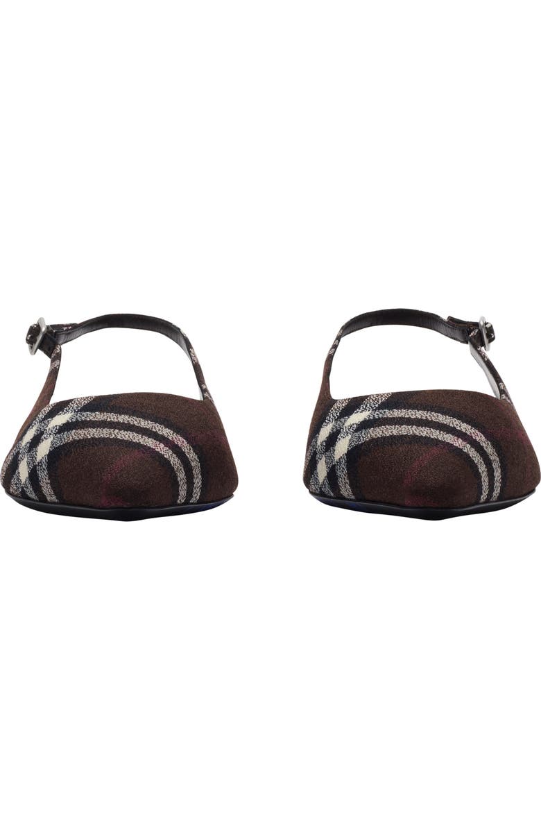 Burberry Check Dame Slingback Ballerinas, Alternate, color, Mahogany Brown