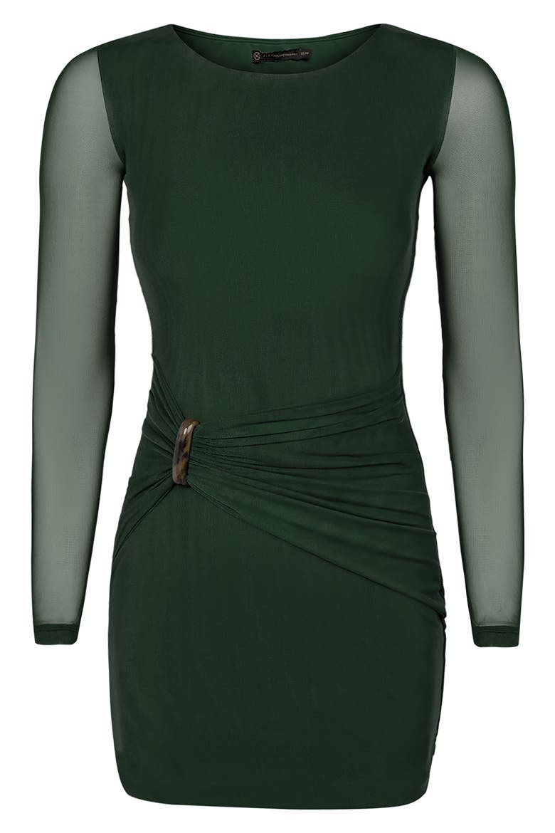 Catalina Long Sleeve Cover-Up Minidress, Alternate, color, GREEN