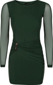 ViX Paula Hermanny Catalina Long Sleeve Cover-Up Minidress