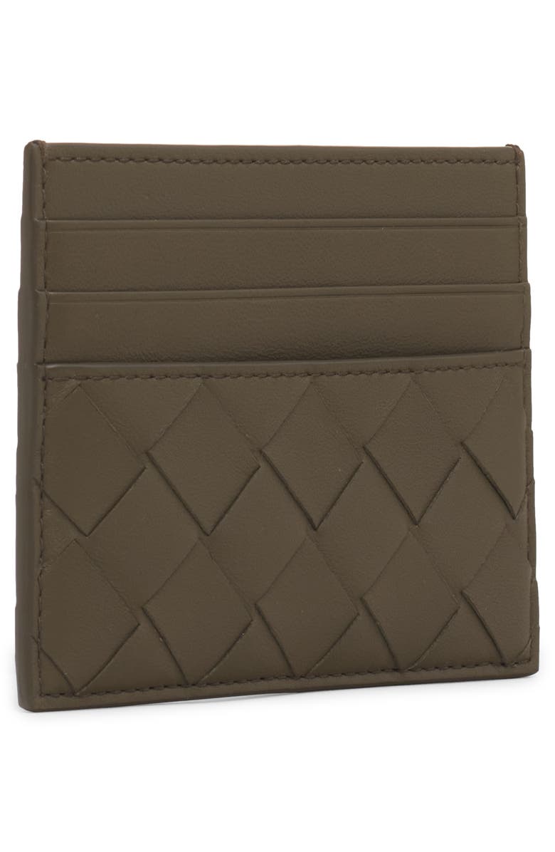 Bottega Veneta Intrecciato Leather Card Case, Alternate, color, Cypress