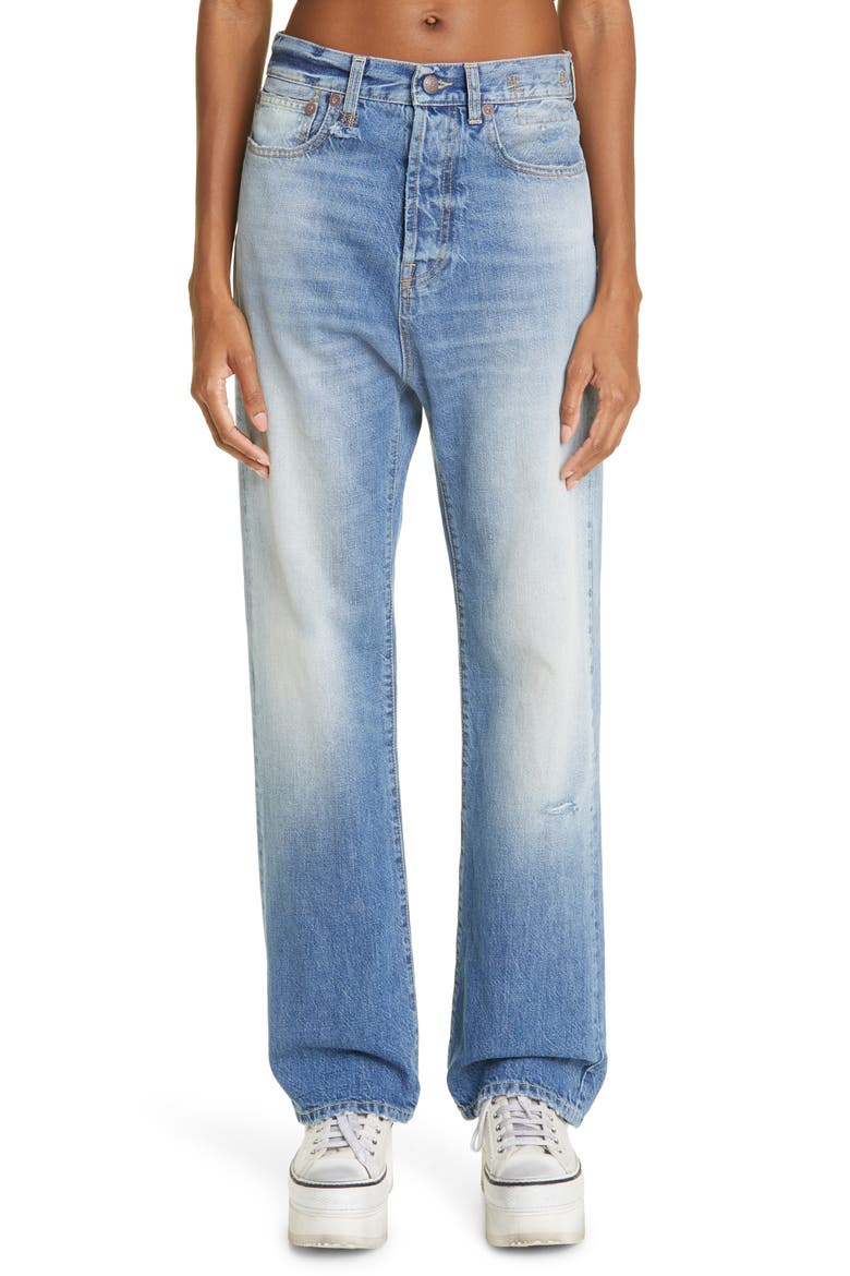 Izzy Drop Crotch Straight Leg Jeans, Main, color, IRVING BLUE