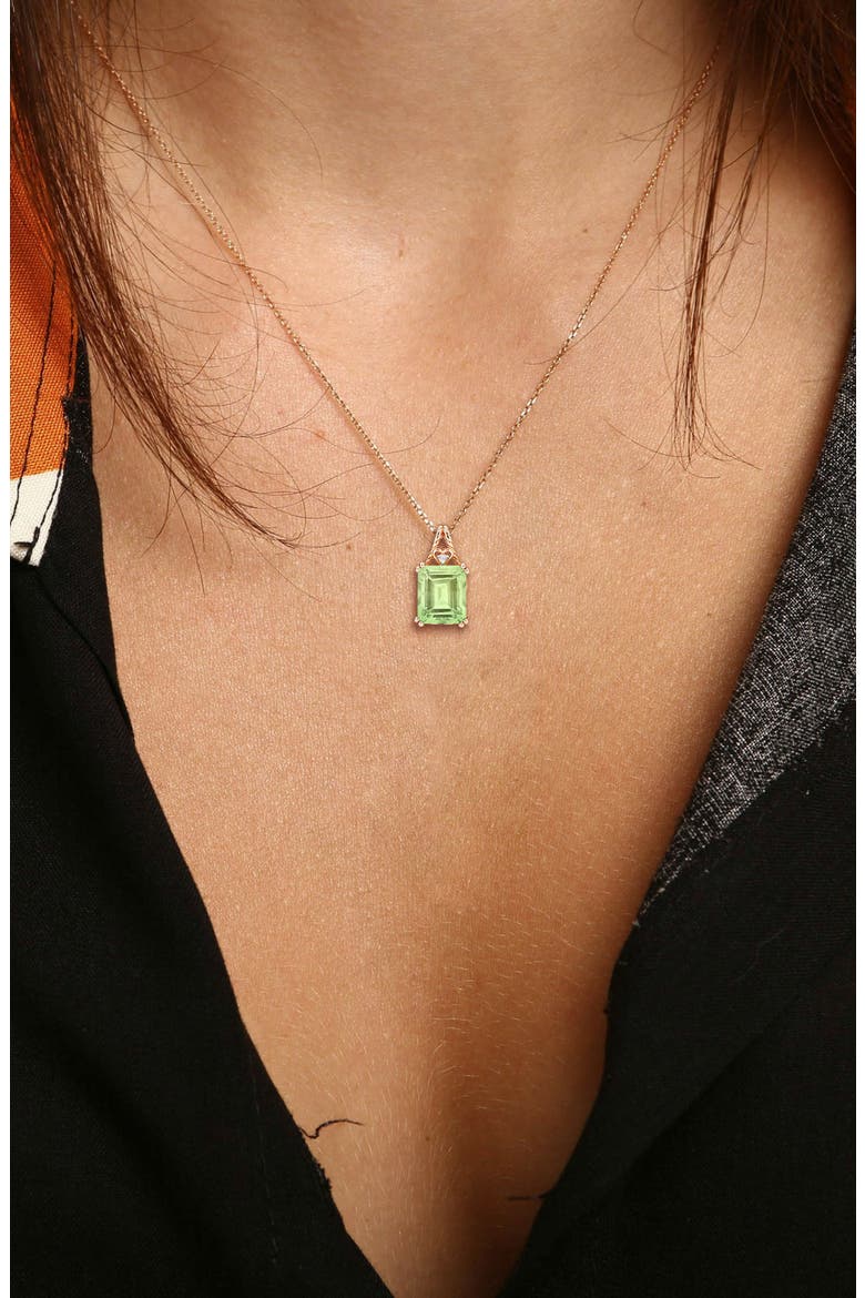 Green Quartz Pendant Necklace, Alternate, color, GREEN