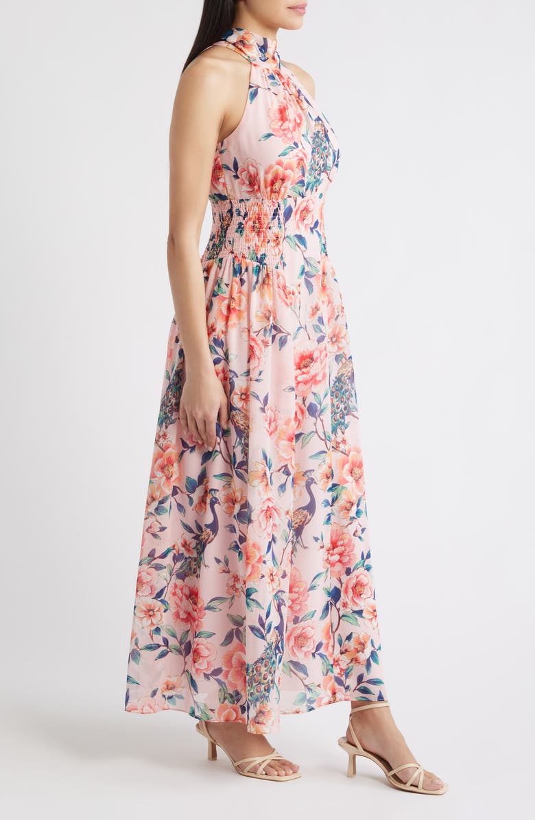 Eliza J Floral Print Sleeveless Maxi Dress, Alternate, color, Blush