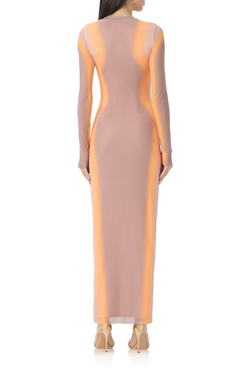AFRM Didi Long Sleeve Mesh Maxi Dress, Alternate, color, 