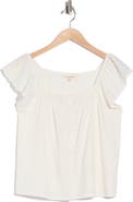 Lucky Brand Cap Sleeve Button-Up Top
