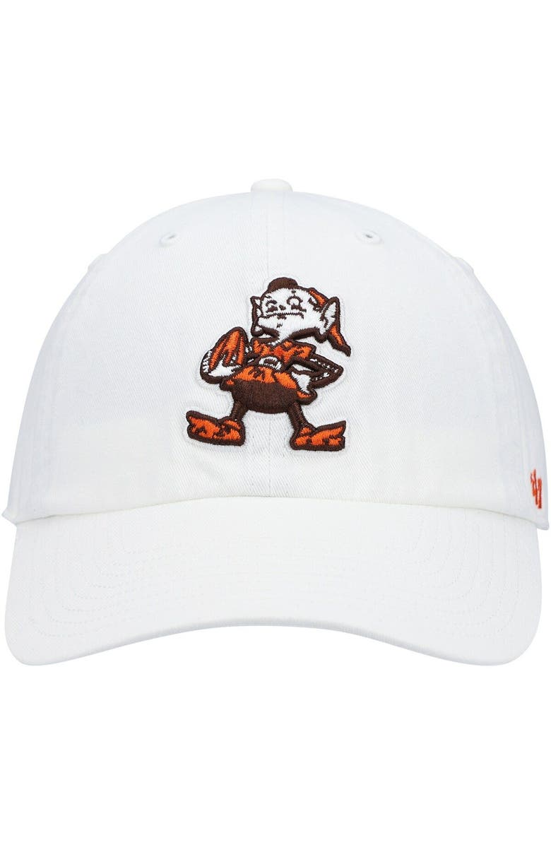 '47 Men's '47 White Cleveland Browns Clean Up Brownie The Elf Legacy Adjustable Hat, Alternate, color, 