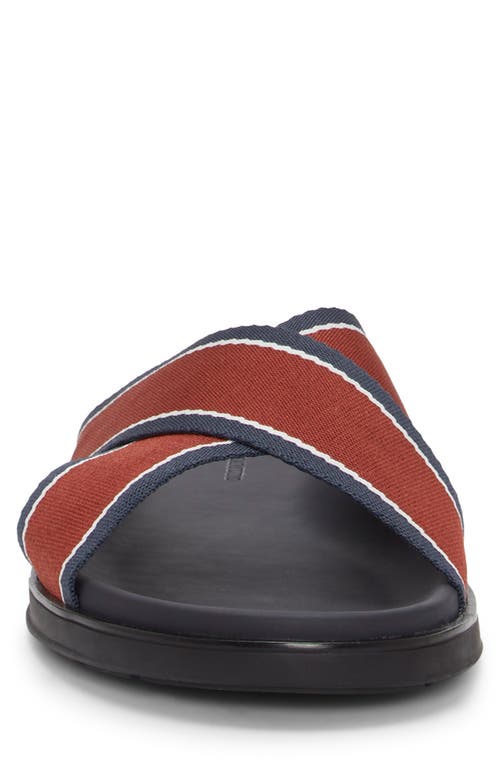Vince Camuto Perynne Crossover Slide Sandal In Burnt Sienna