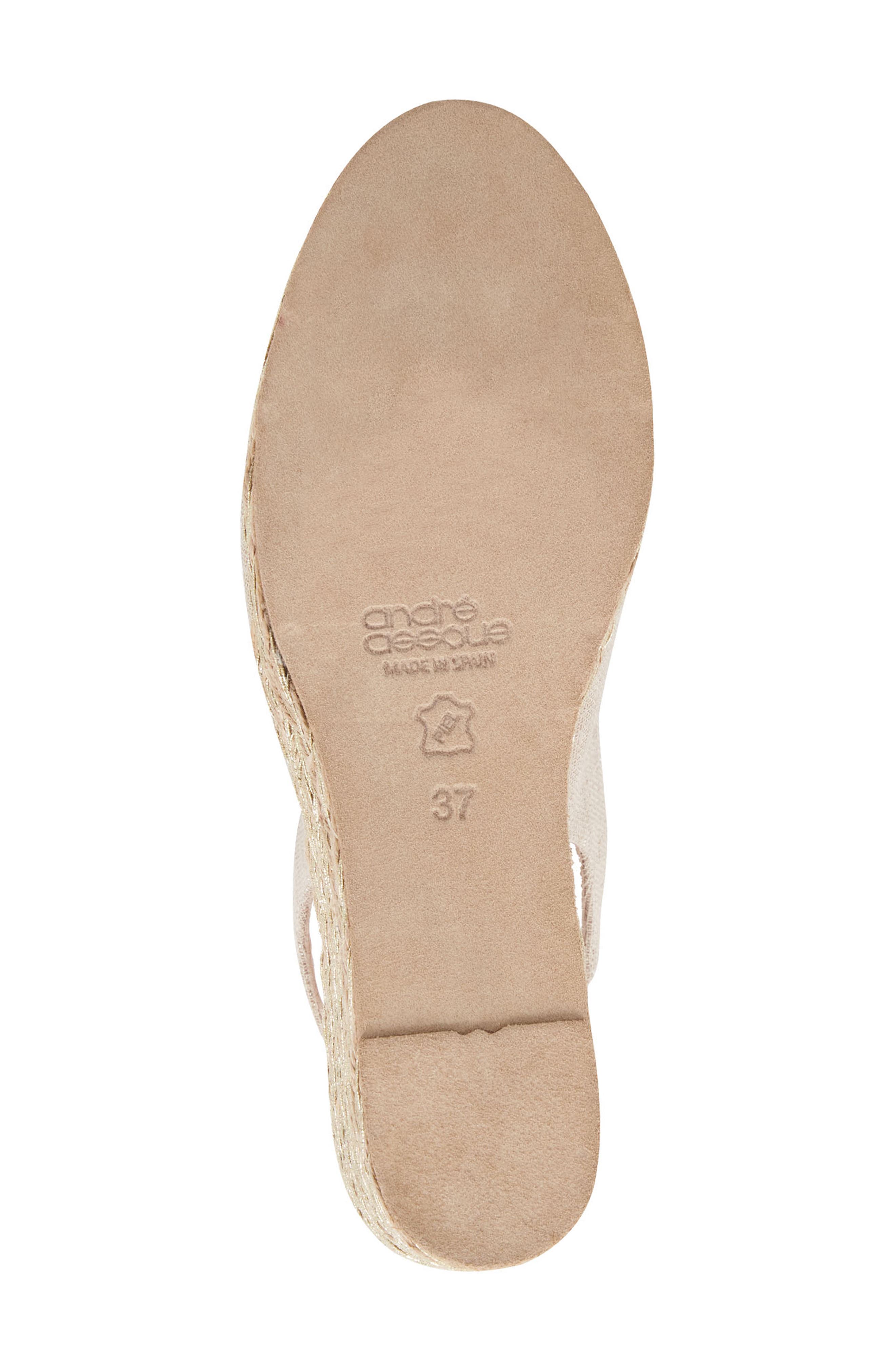 André Assous Audrey Espadrille Wedge Sandal, Alternate, color, Hemp Glitter Natural