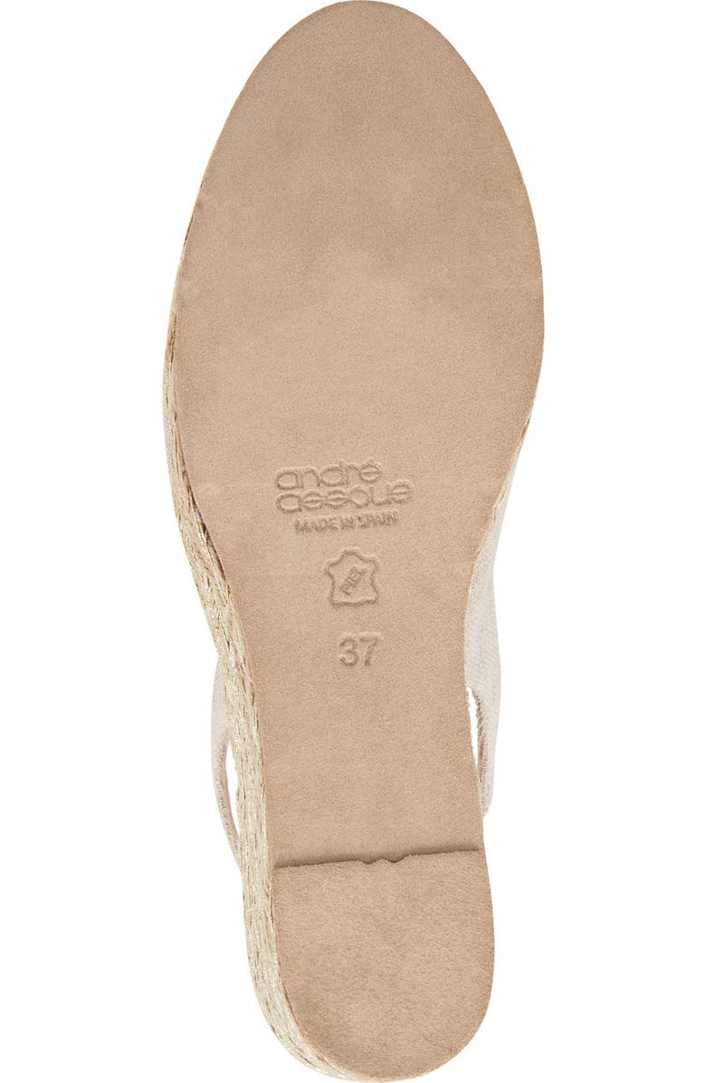André Assous Audrey Espadrille Wedge Sandal, Alternate, color, Hemp Glitter Natural
