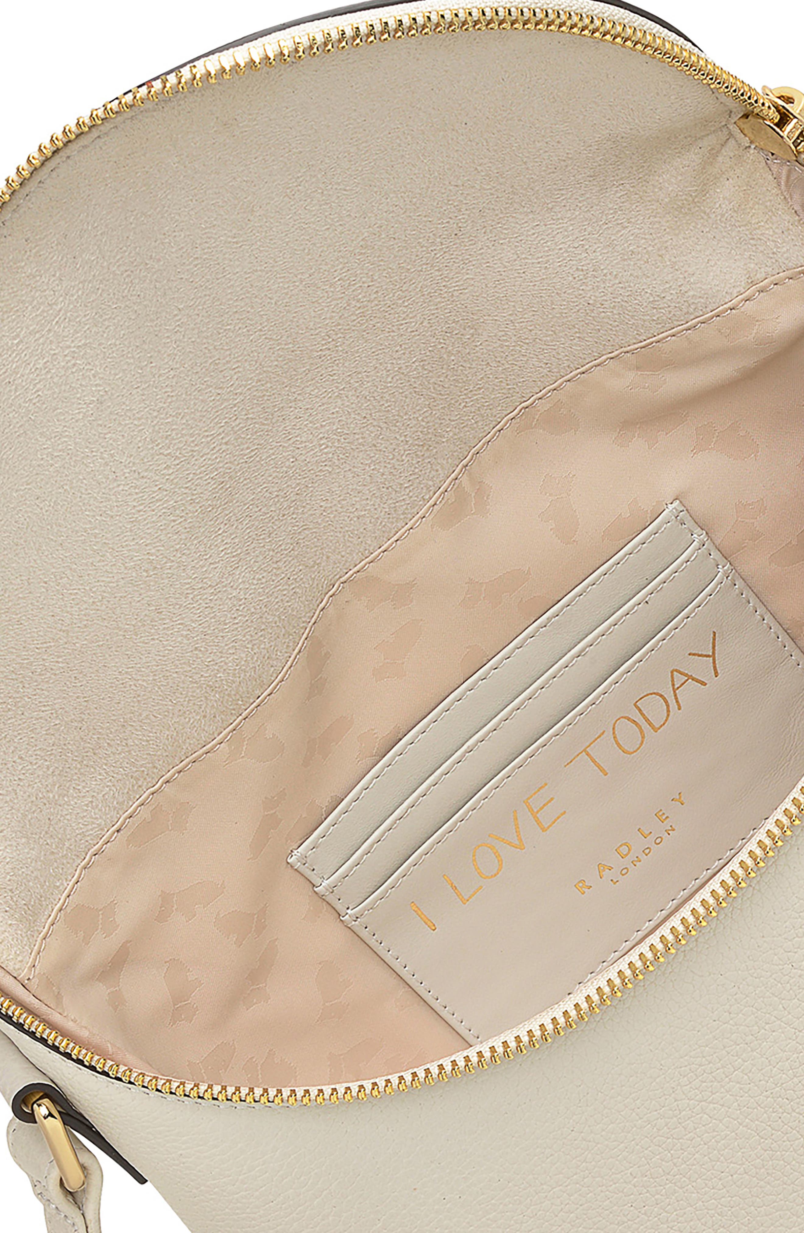 Radley Crown Hill Small Flap Leather Crossbody Bag, Alternate, color, Chalk