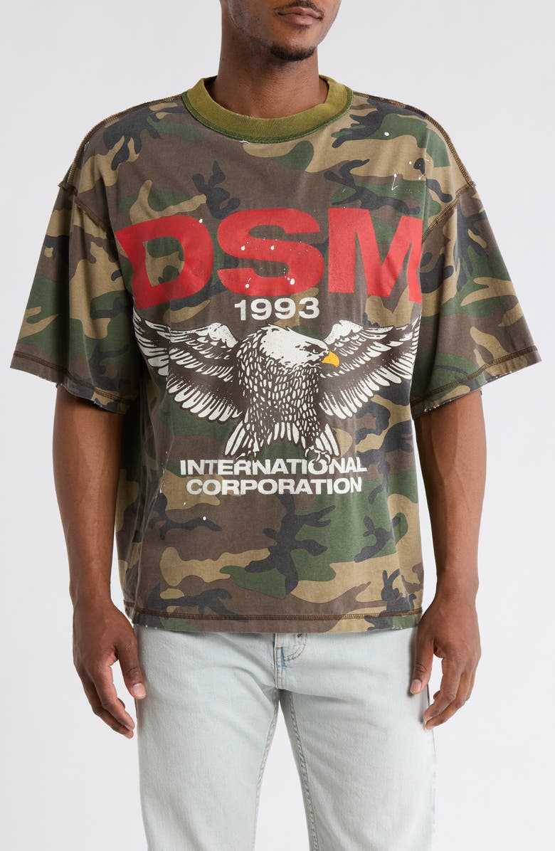 DIET STARTS MONDAY Eagle Camo Cotton Graphic T-Shirt, Main, color, Camo