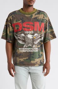 DIET STARTS MONDAY Eagle Camo Cotton Graphic T-Shirt