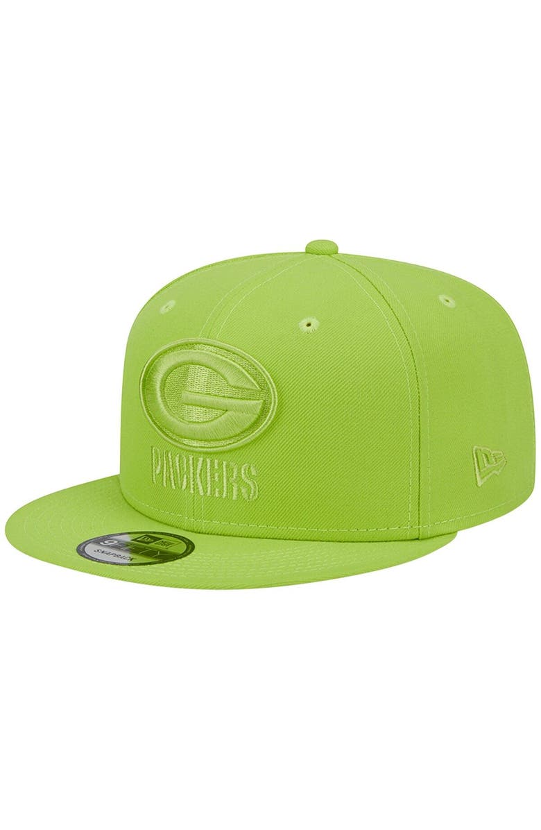 New Era Men's New Era Neon Green Green Bay Packers Color Pack Brights 9FIFTY Snapback Hat, Main, color,