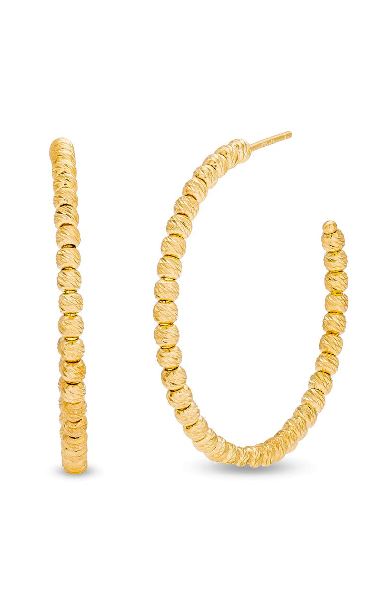 HOT SILVER Yellow Flash Plated Sterling Silver Hoop Earrings, Main, color, Yellow