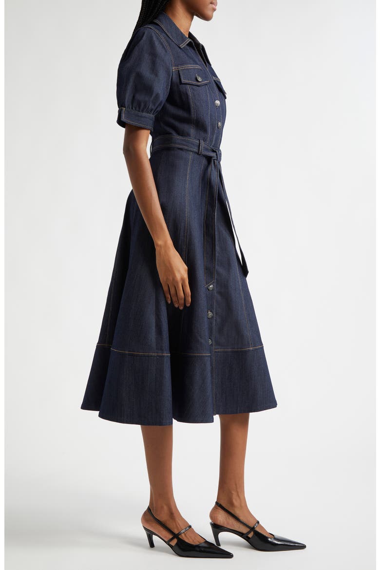 Suzie Short Sleeve Denim Midi Dress, Alternate, color, INDIGO