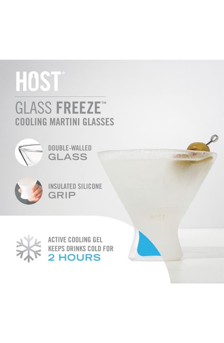HOST Glass FREEZE Martini Cooling Cup Set of 2, Alternate, color, Clear
