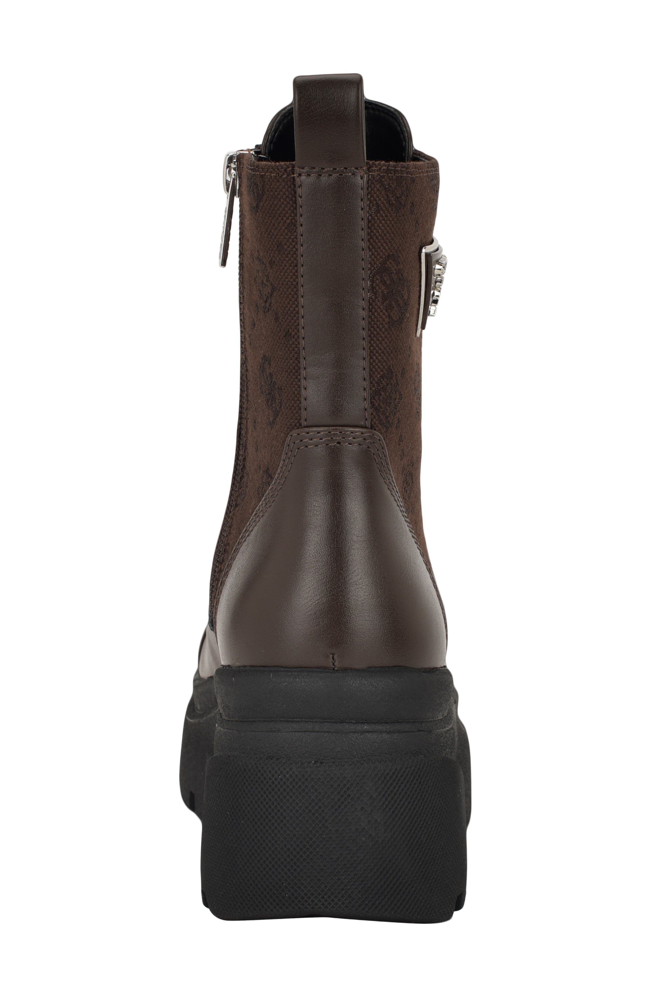 GUESS Yarini Lug Sole Boot, Alternate, color, Dark Brown