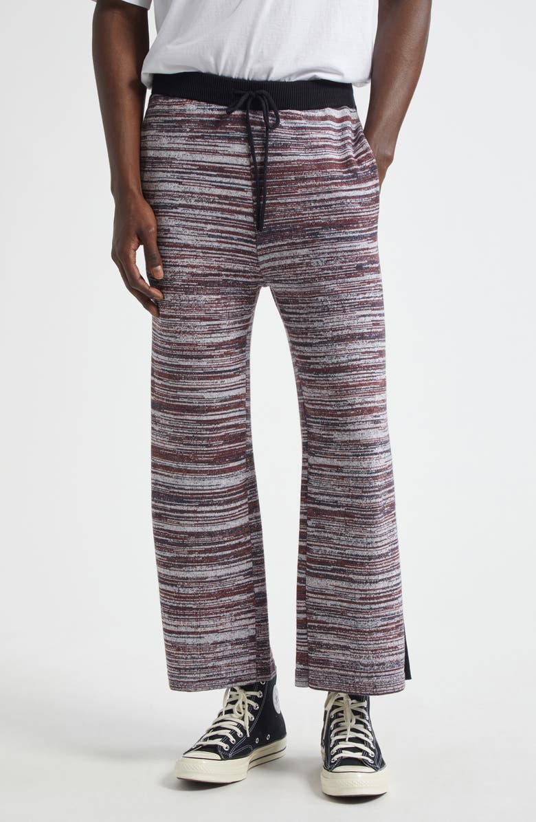 Waste Yarn Project Tim Space Dye One of a Kind Wide Leg Pants, Main, color, Black/ White