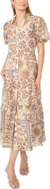 MSK Tiered Maxi Shirtdress