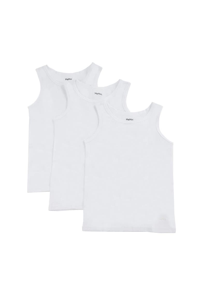 Kid's Sleeveless Cotton Tank 3-Pack, Main, color, White White White