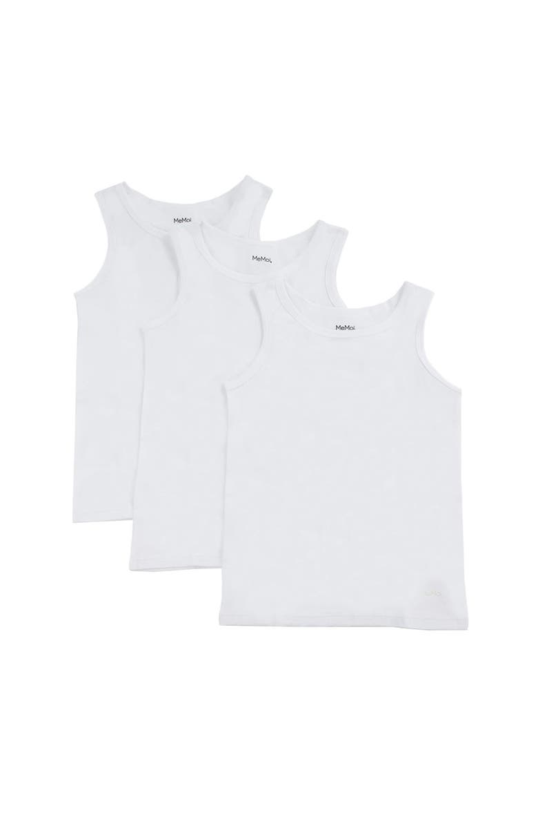 MeMoi Kid's Sleeveless Cotton Tank 3-Pack, Main, color, White White White