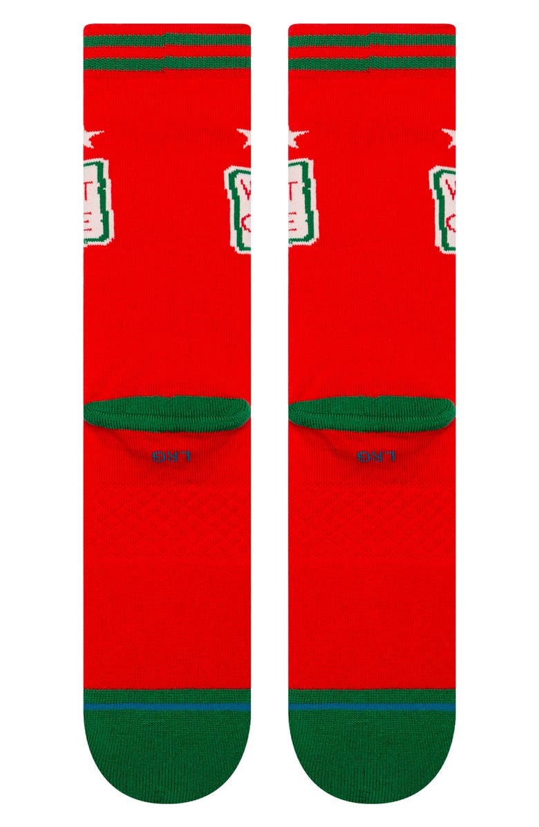Stance World's Best Crew Socks, Alternate, color, Red