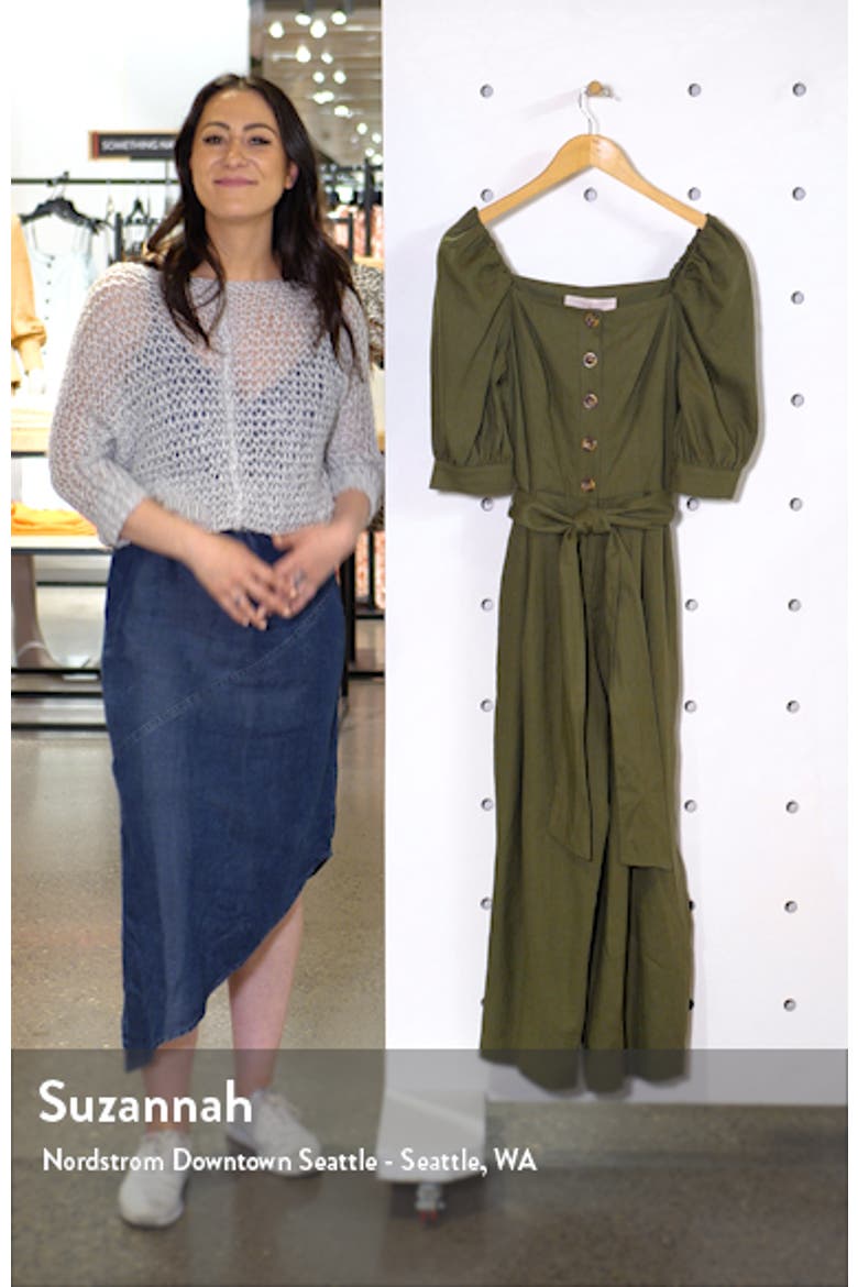 Sylvie Puff Sleeve Linen Blend Jumpsuit (Nordstrom Exclusive) video