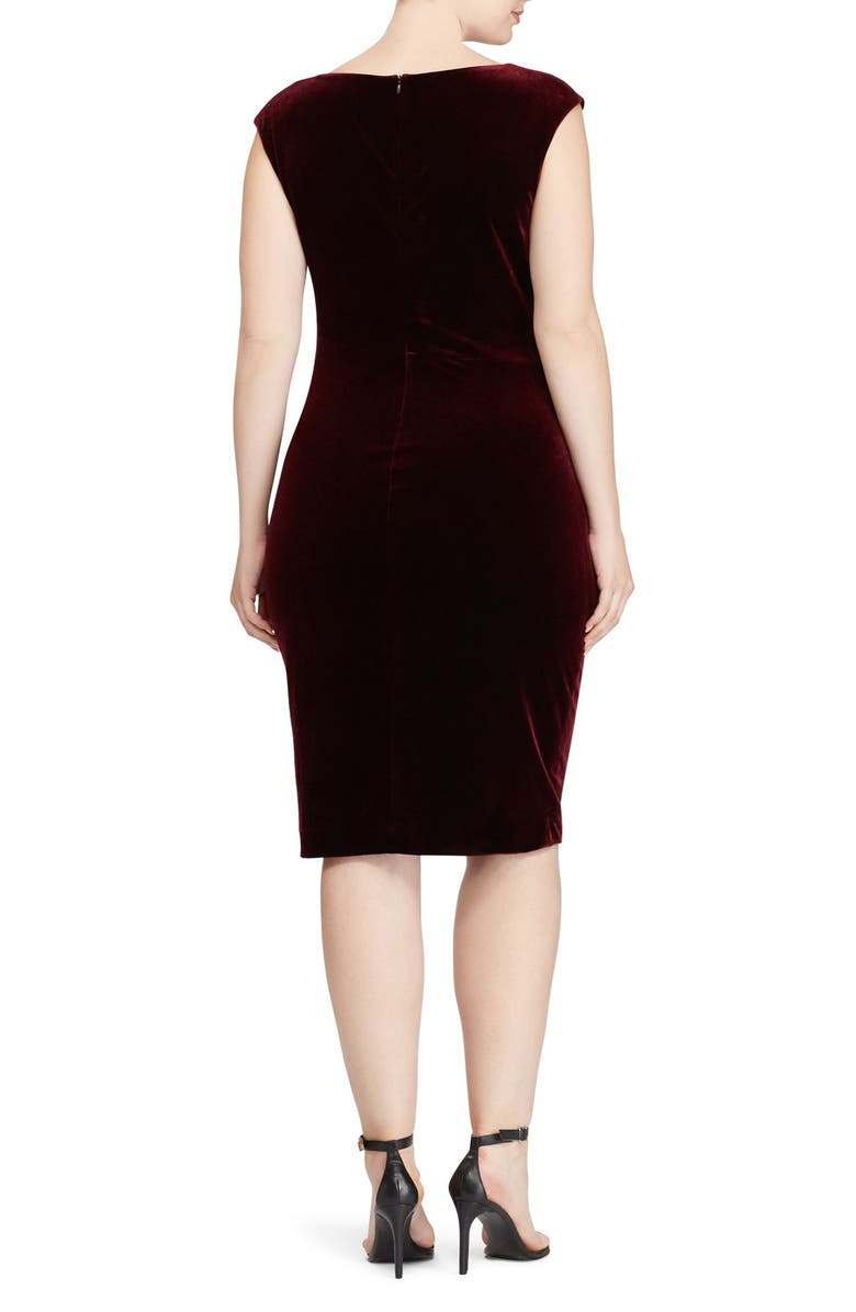 Lauren Ralph Lauren Stretch Velvet Sheath Dress, Alternate, color, 