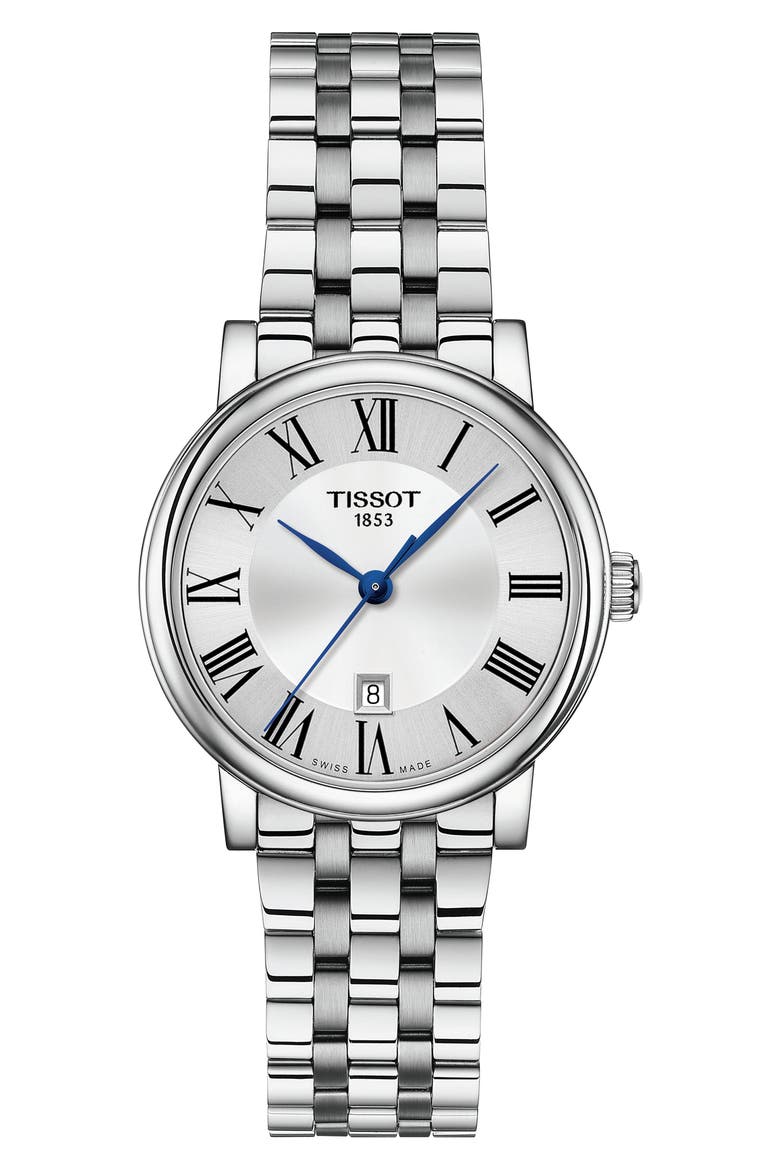 T-Classic Carson Bracelet Watch, 30mm, Main, color, SILVER