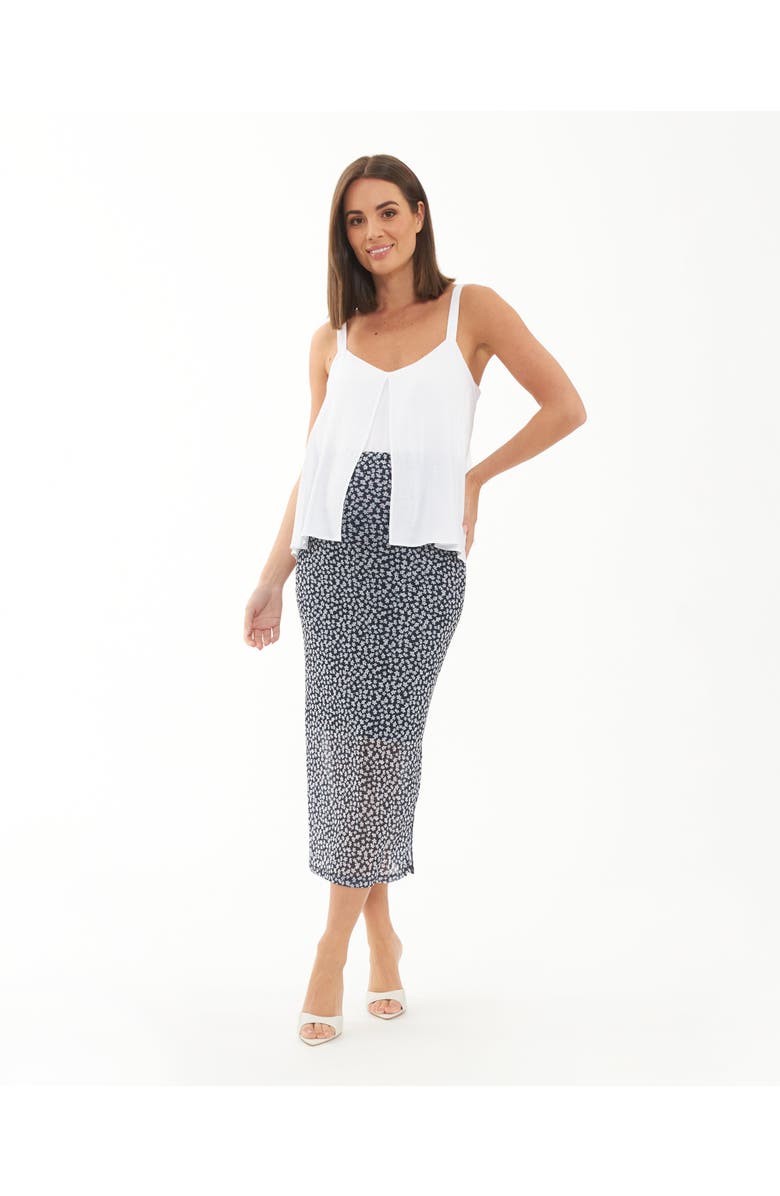 Ripe Maternity Kara Mesh Maternity Midi Skirt, Alternate, color, Navy
