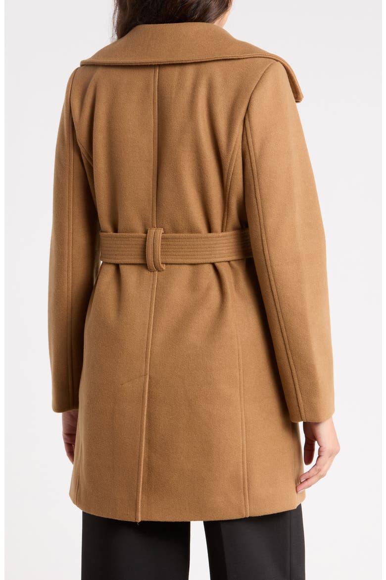 Belted Faux Wool Coat, Alternate, color, DK CAMEL