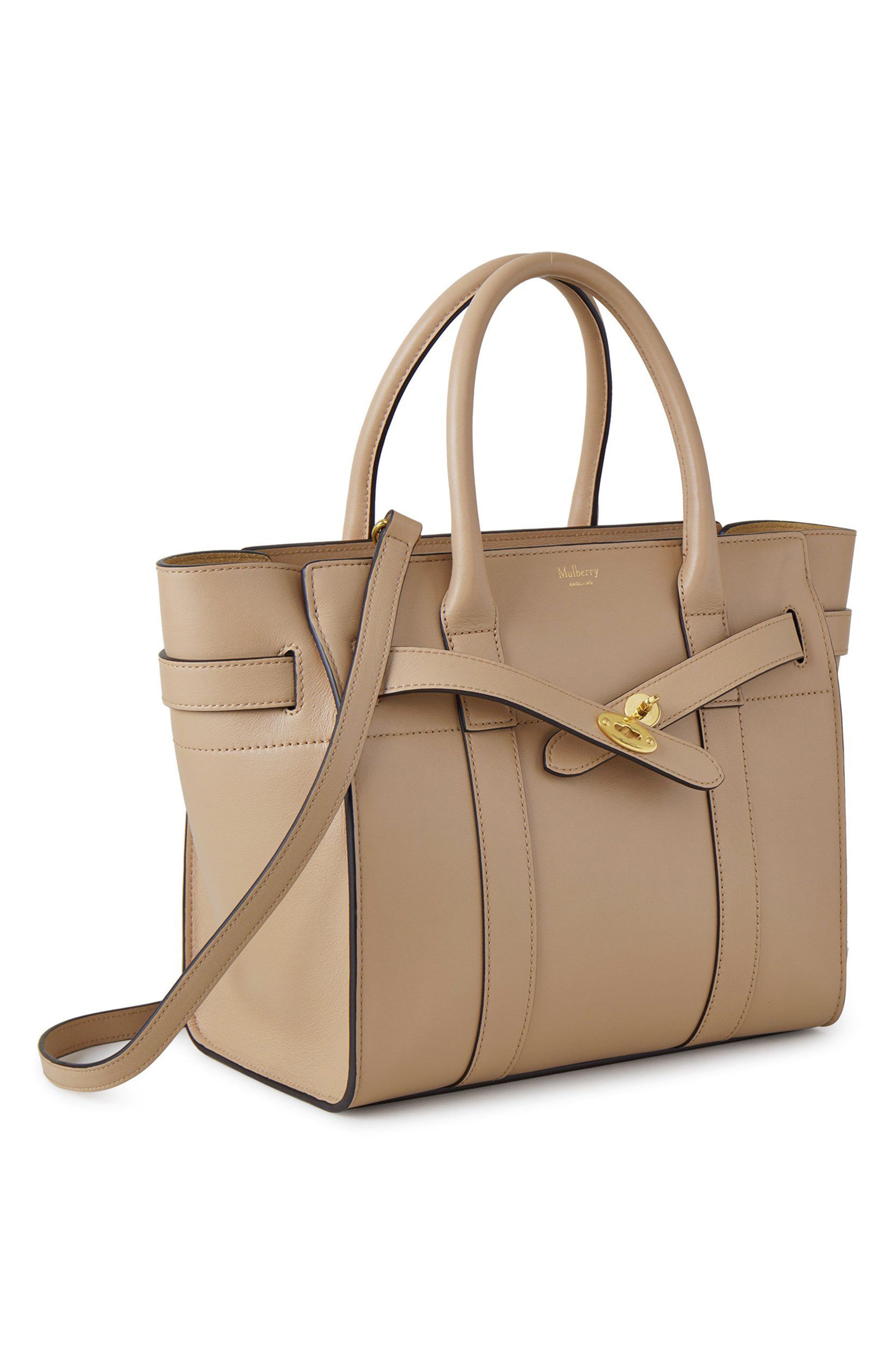 Mulberry Small Zipped Bayswater Leather Tote, Alternate, color, 