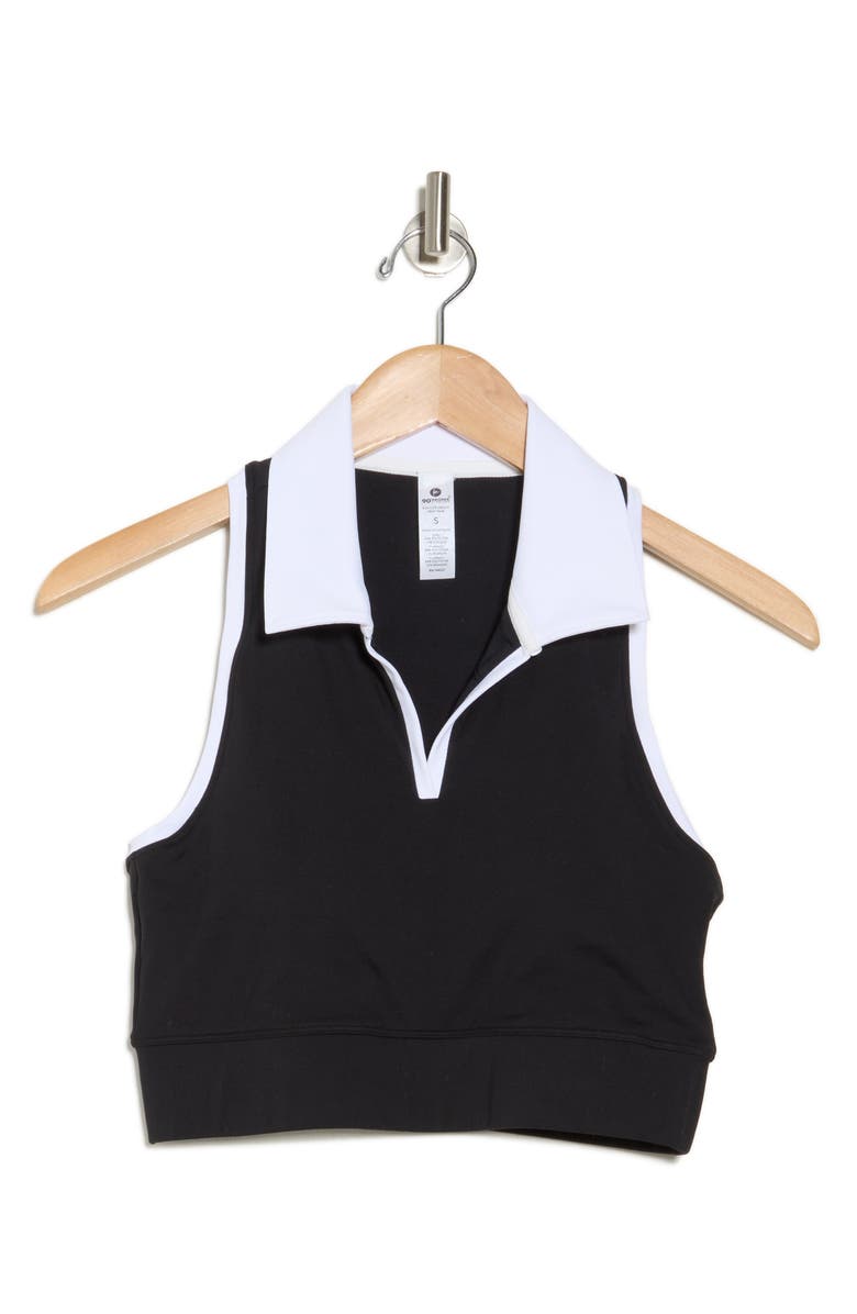 90 DEGREE BY REFLEX Lux Cute League Polo Crop Tank, Alternate, color, Black