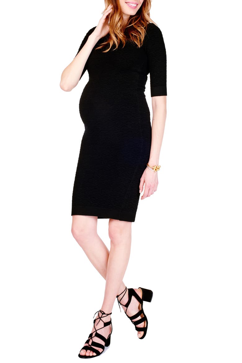 Ingrid & Isabel® Sweater Knit Maternity Sheath Dress, Alternate, color, JET BLACK