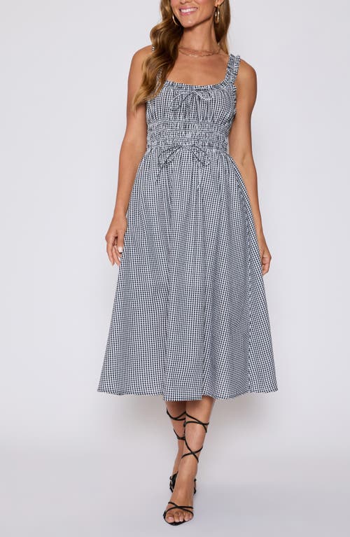 Vici Collection Georgia Gingham Fit & Flare Dress In Gray