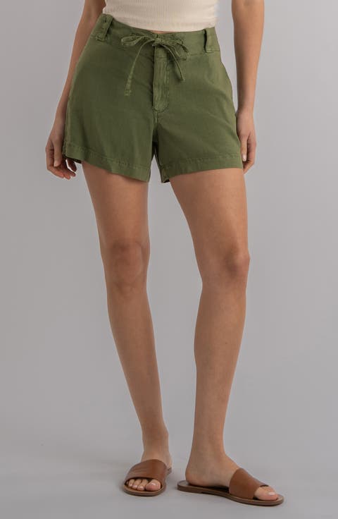 Katie Drawstring Linen Blend Shorts