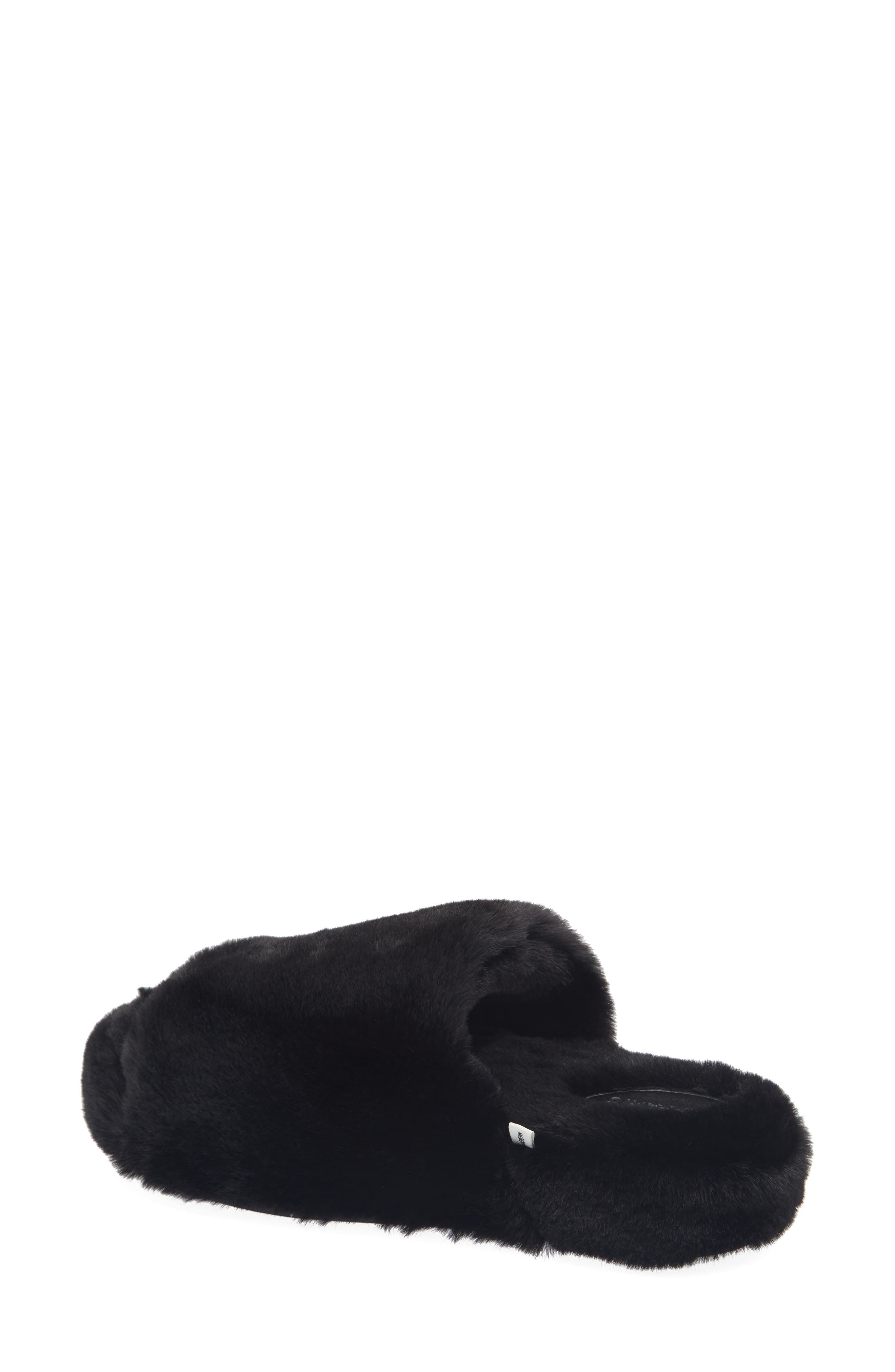 Dillon Faux Fur Slipper, Alternate, color, NOIR
