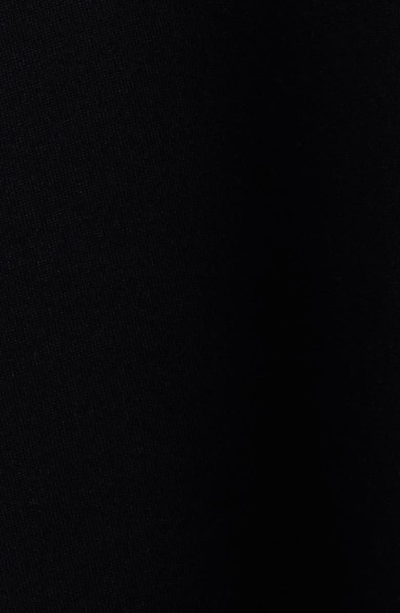 Caslon<sup>®</sup> Half-Zip Long Sleeve Ponte Midi Dress, Alternate, color, Black