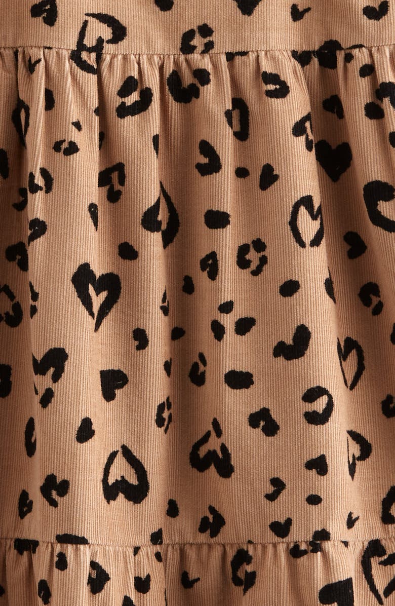 Tucker + Tate Kids' Corduroy Dress & T-Shirt Set, Alternate, color, Black- Tan Leopard Hearts