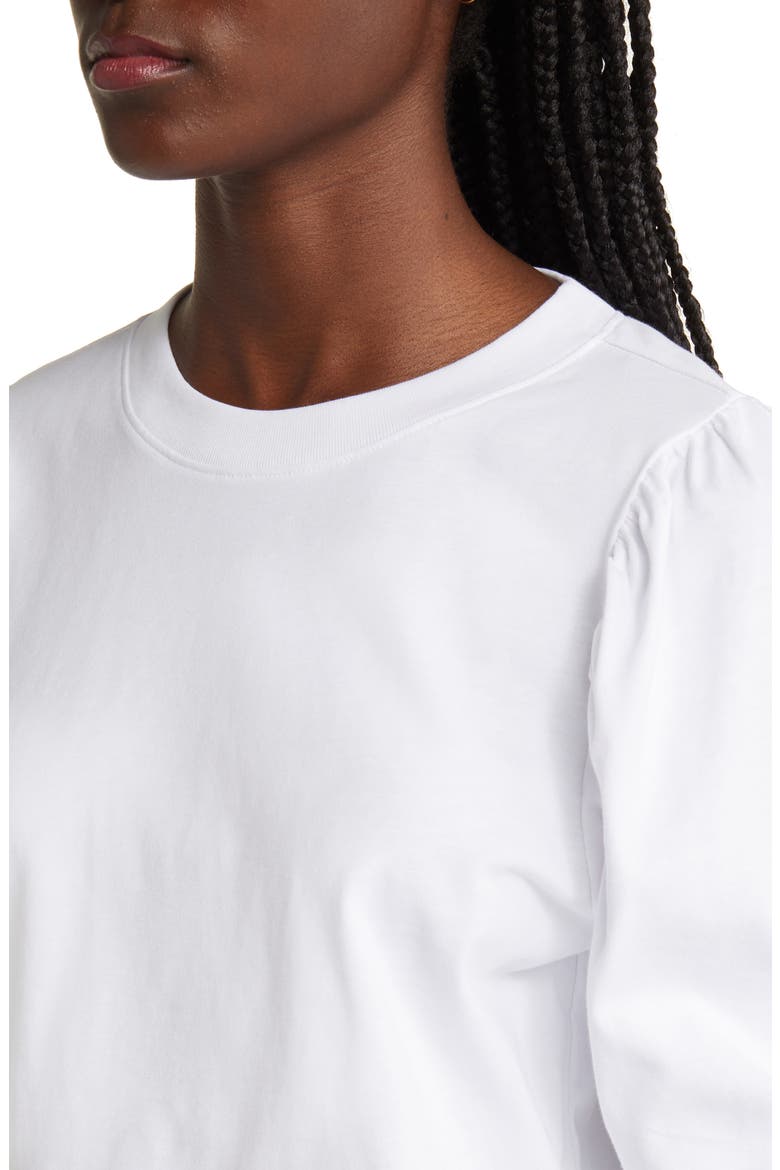 Frankie Puff Sleeve Organic Cotton Knit Top, Alternate, color, BLANC