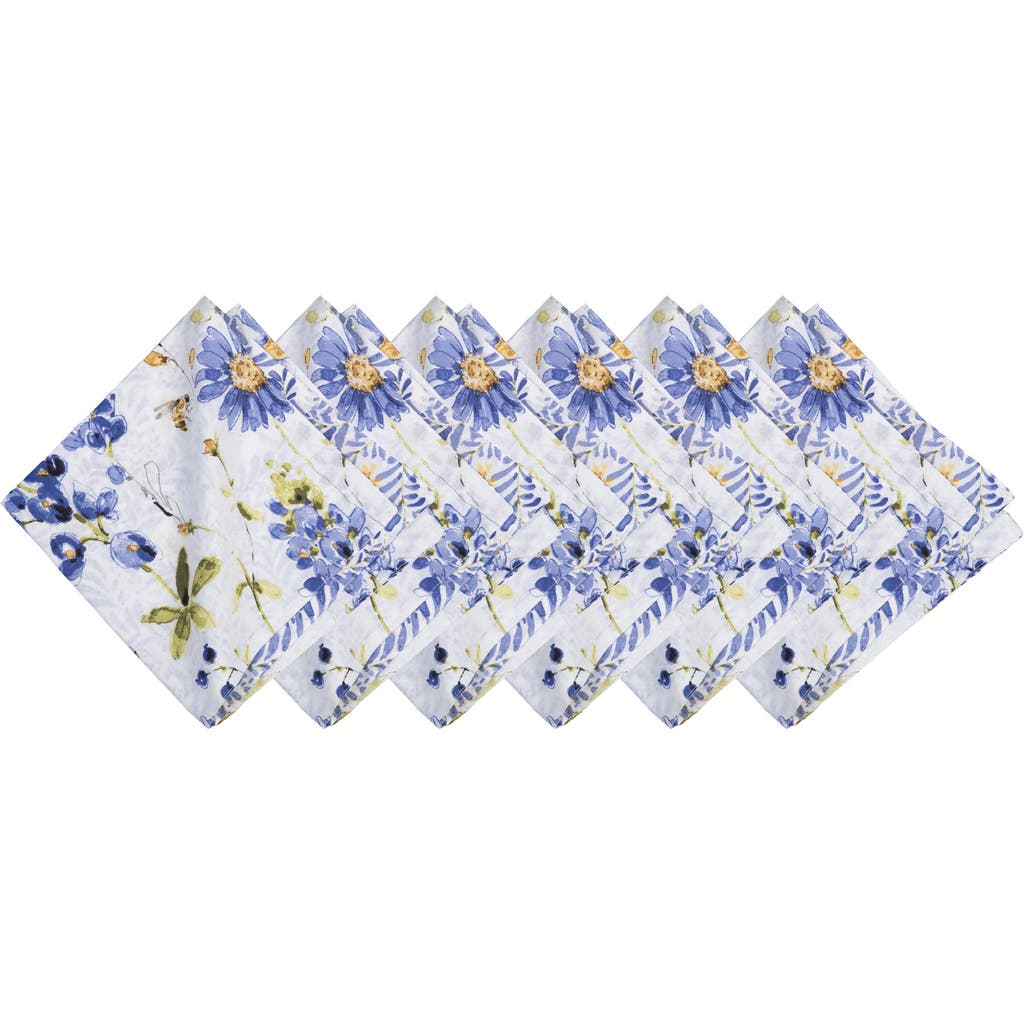 C & F Home C&f Home Lovely Blues Cotton Cloth Napkins Set Of 6 In Blue