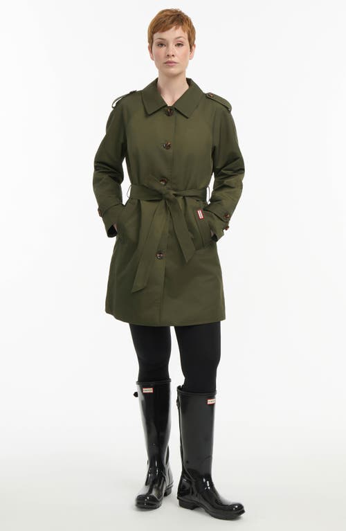 Hunter Stacy Water Resistant Gabardine Trench Coat In Green