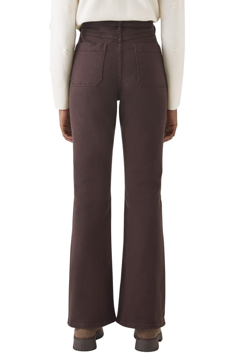 Samantha Patch Pocket High Waist Flare Jeans, Alternate, color, CHOCOLATE