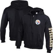 Champion Men's Champion Black Pittsburgh Steelers Powerblend Fleece Full-Zip Hoodie