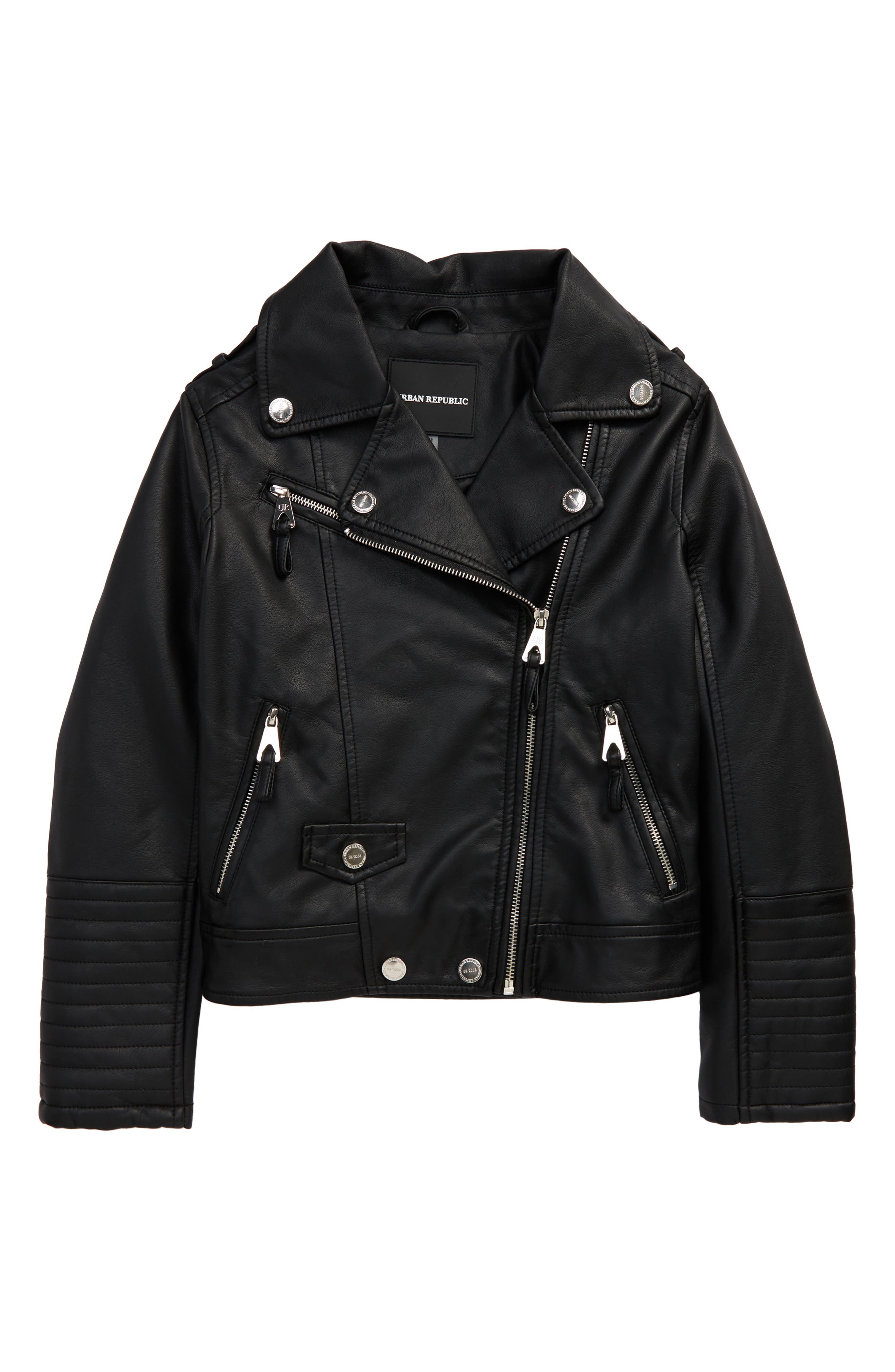 Urban Republic Kids' Quilted Faux Leather Moto Jacket (Women ...